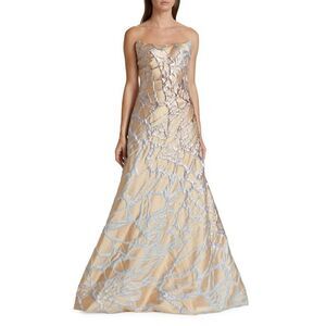 Rene Ruiz Gold and Silver Maxi Dress